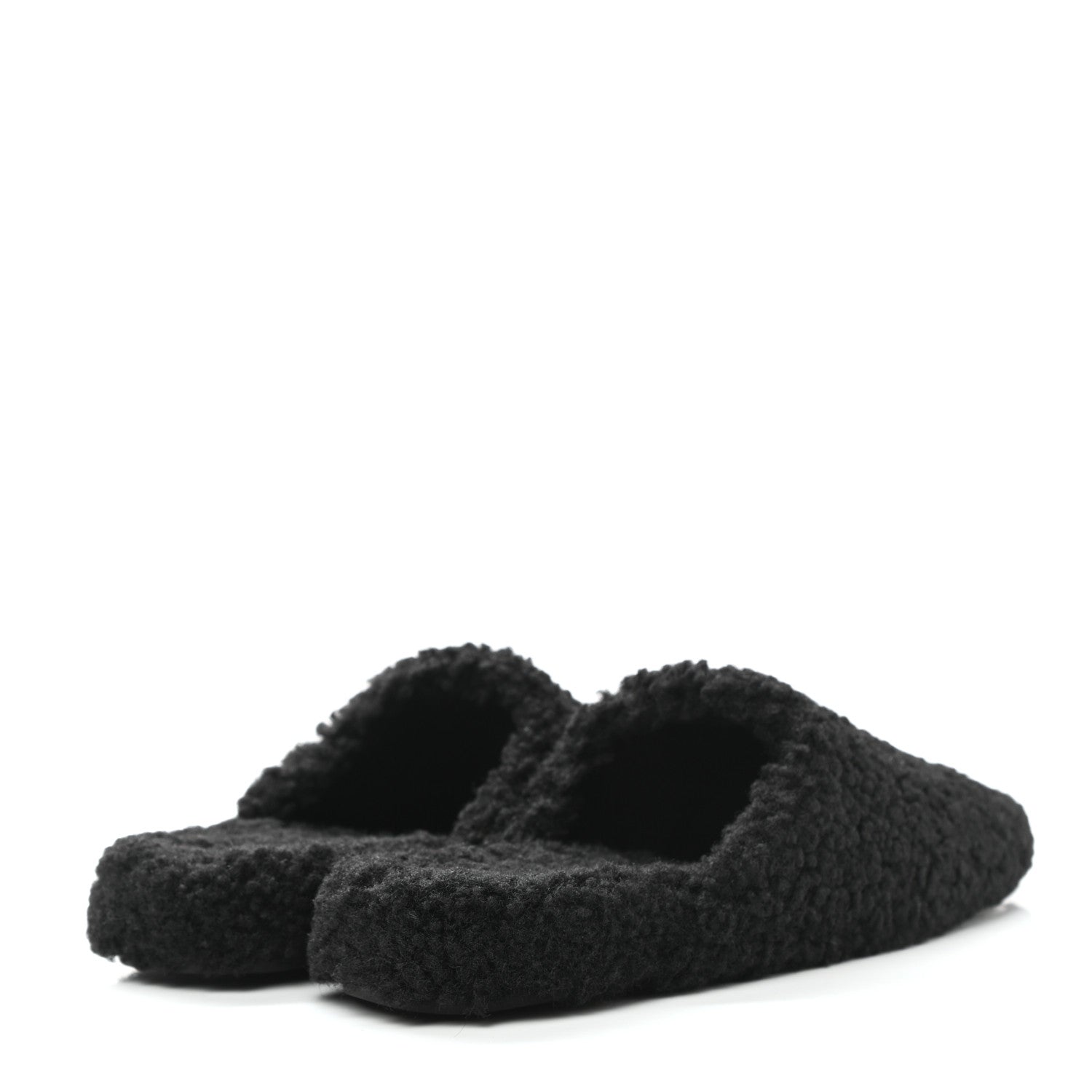 Balenciaga Faux Shearling Cosy BB Mules 37.5 Black 4 of 7