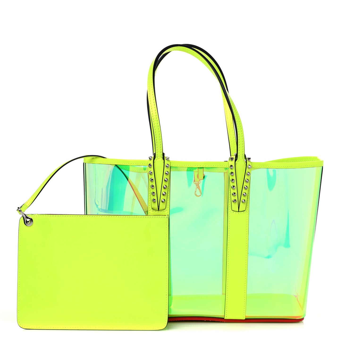 PVC Spikes East West Cabata Tote Fluorescent Yellow