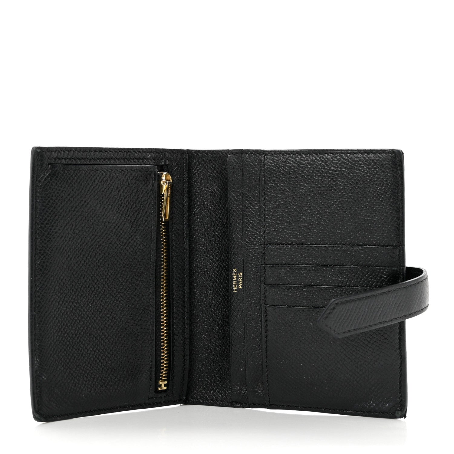 Hermes Epsom Bearn Compact Wallet Black 5 of 8