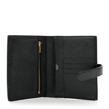 Hermes Epsom Bearn Compact Wallet Black 5 of 8