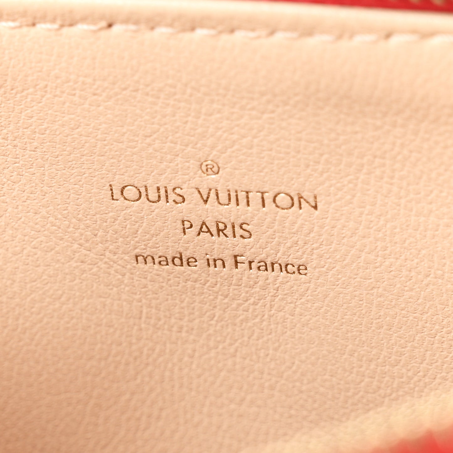 Lambskin Embossed Monogram Coussin PM Coquelicot Red