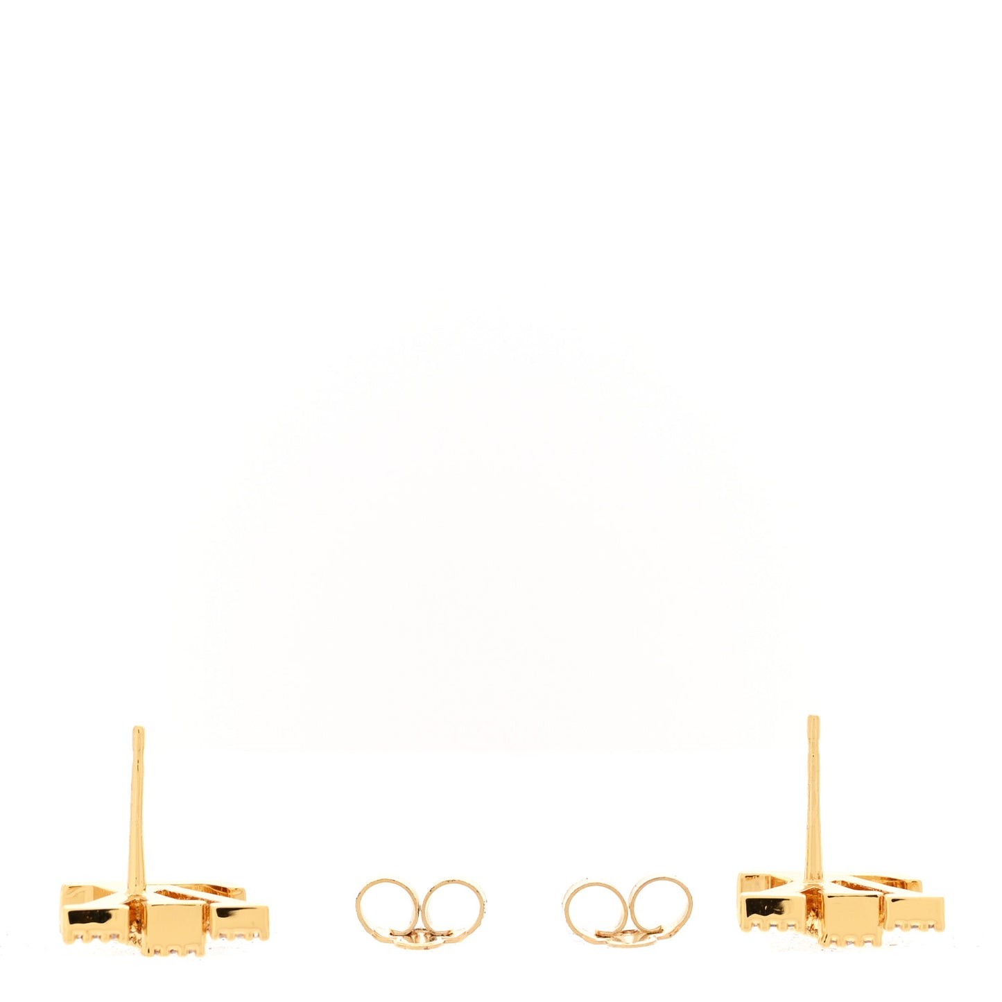 Metal Crystal LV Iconic Earrings Gold
