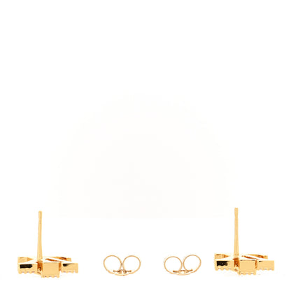 Louis Vuitton Metal Crystal LV Iconic Earrings Gold 3 of 5