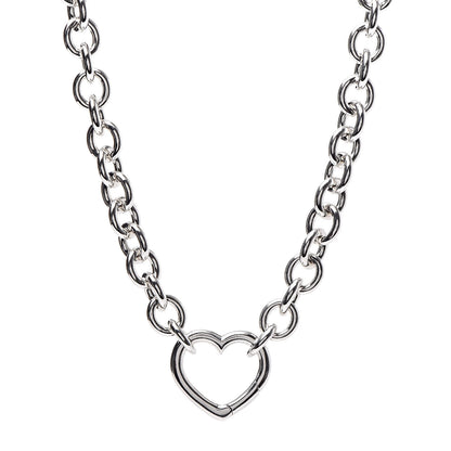Tiffany Sterling Silver Heart Clasp Choker Necklace 1 of 5