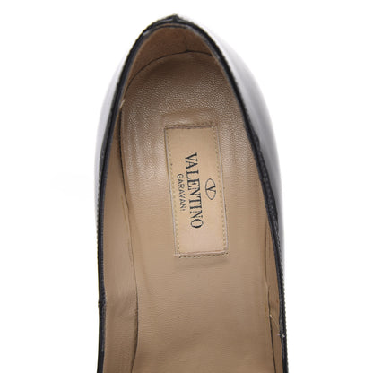 Valentino Garavani Patent Bow Hidden Platform High Heel Pumps 37.5 Black 6 of 12
