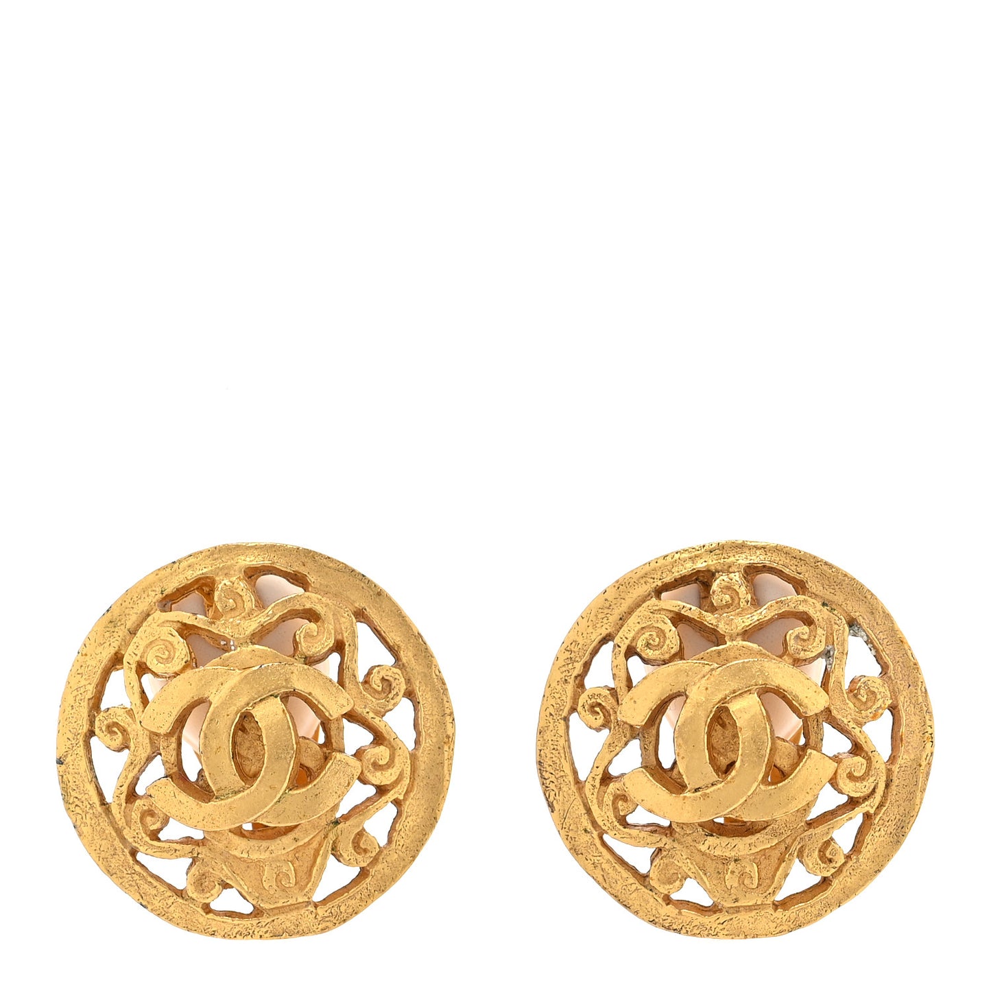 Metal CC Clip On Earrings Gold