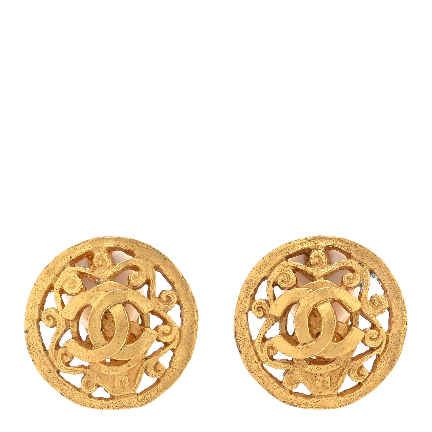 Chanel Metal CC Clip On Earrings Gold 1 of 5