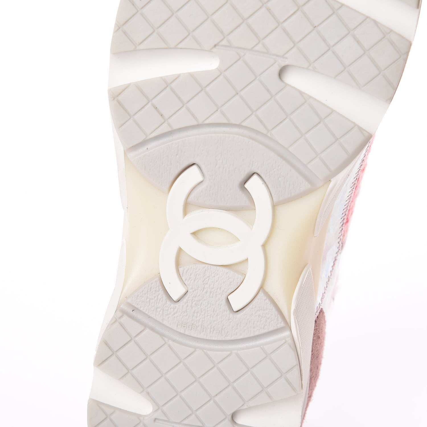 Chanel Tweed Suede Calfskin Sneakers 36 Silver Pink 8 of 12