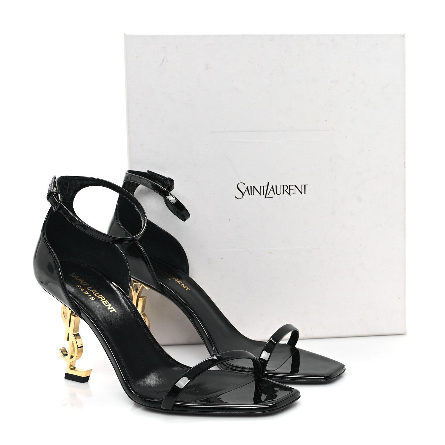 Patent Calfskin Opyum 85 Sandals 38.5 Black