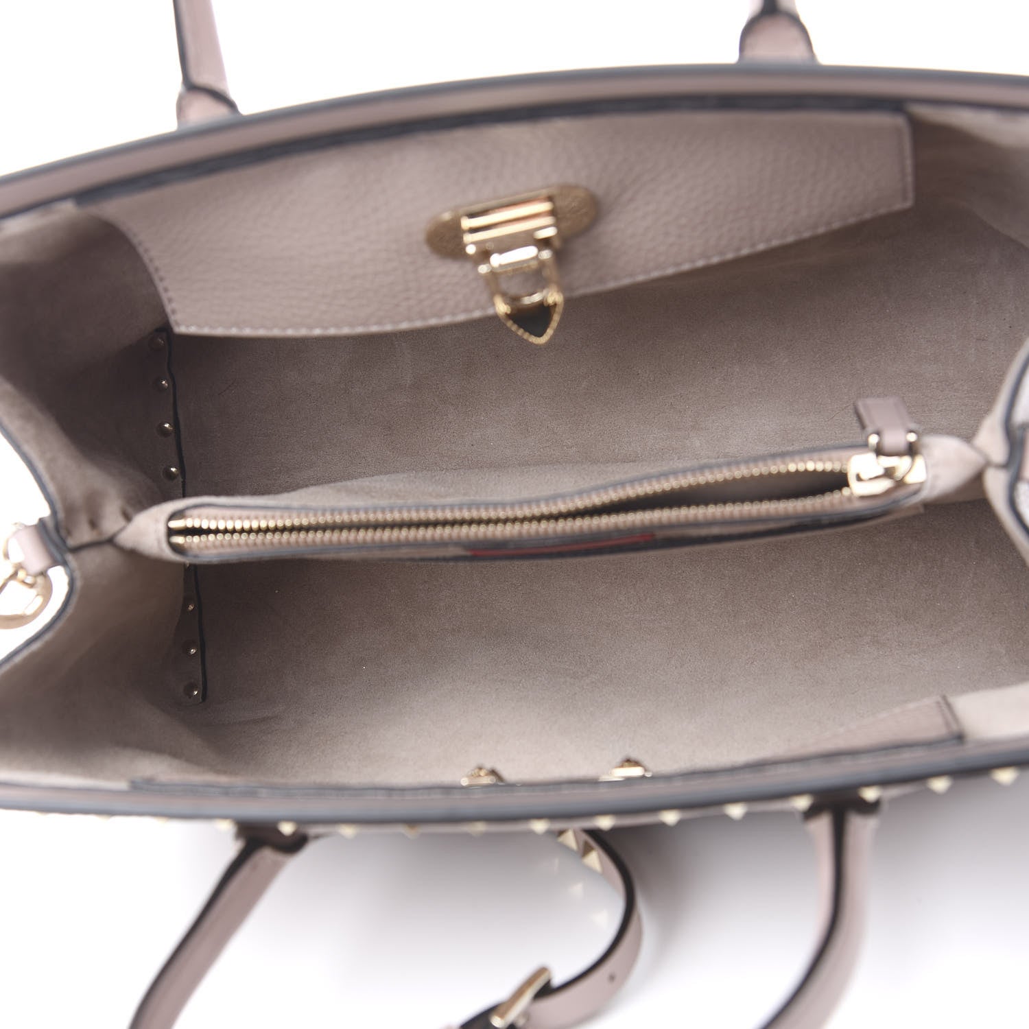 Valentino Garavani Grained Calfskin Rockstud Tote Poudre 5 of 9