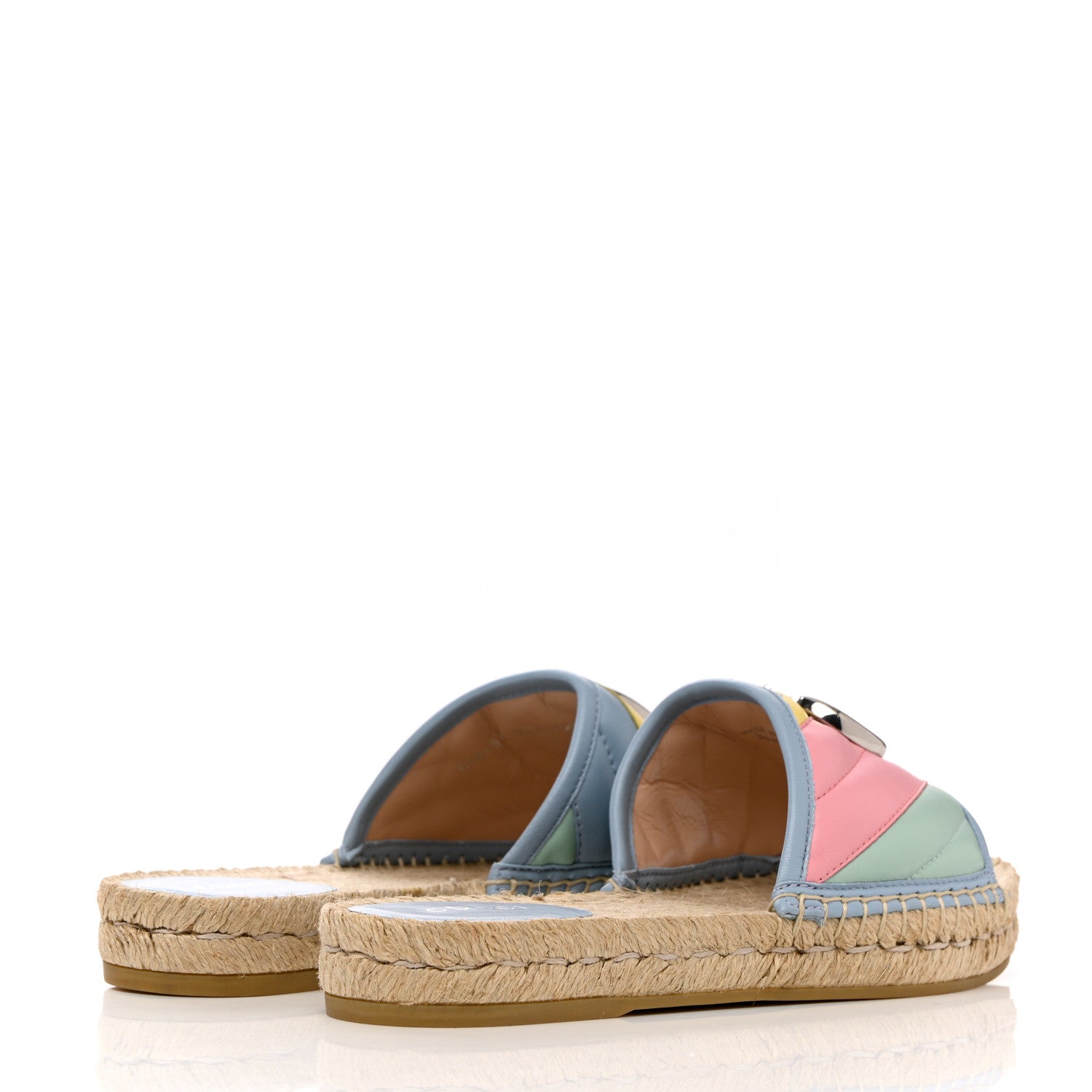 Gucci Nappa Matelasse Diagonal GG Marmont Espadrilles 36.5 Multicolor Pastel 4 of 11