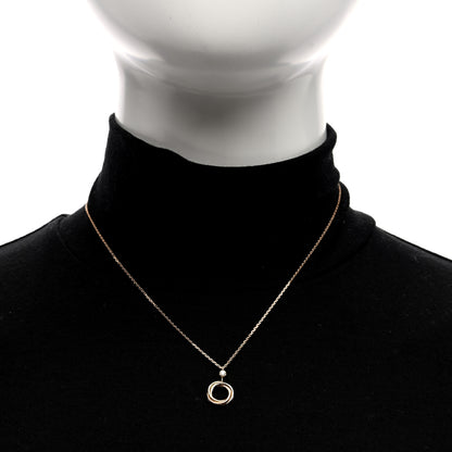 Cartier 18K Pink Yellow White Gold Diamond Trinity Pendant Necklace 3 of 5
