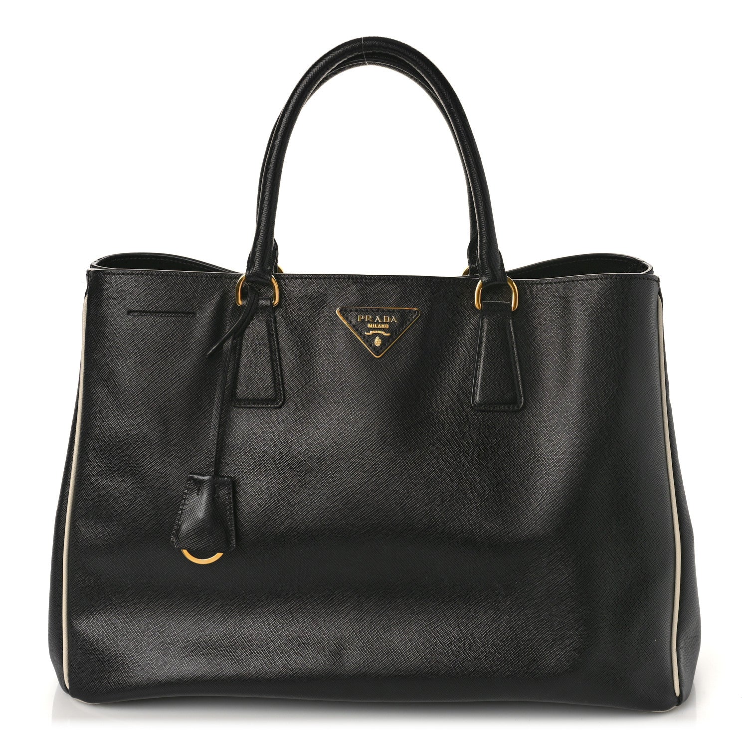 Prada Saffiano Lux Large Tote Black Talco 1 of 9