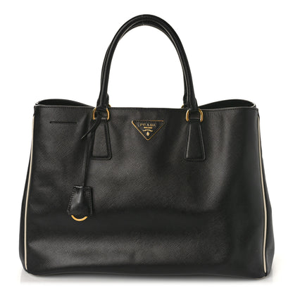 Prada Saffiano Lux Large Tote Black Talco 1 of 9