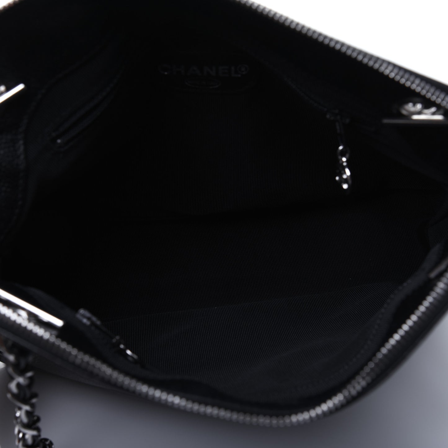 Caviar Logo Shoulder Bag Black