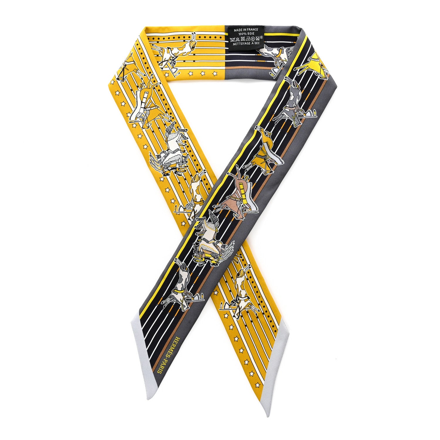 Hermes Silk Pani La Shar Pawnee Twilly Anthracite Gold Black 1 of 4