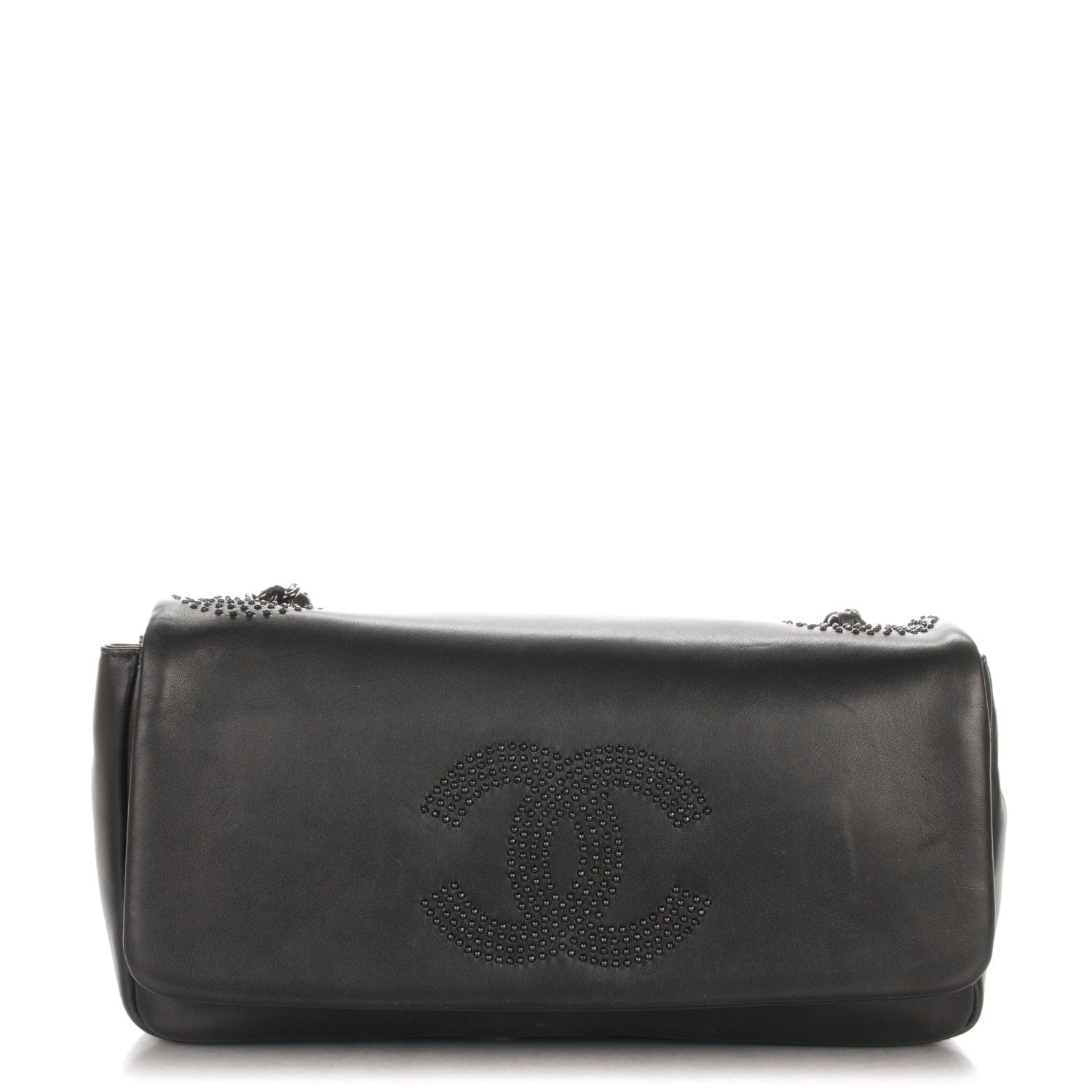 Chanel Lambskin Studded CC East West Flap Black 1 of 7