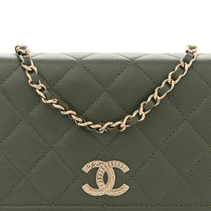 Chanel Caviar Quilted Multi Chain Wallet On Chain WOC Khaki 8 of 11