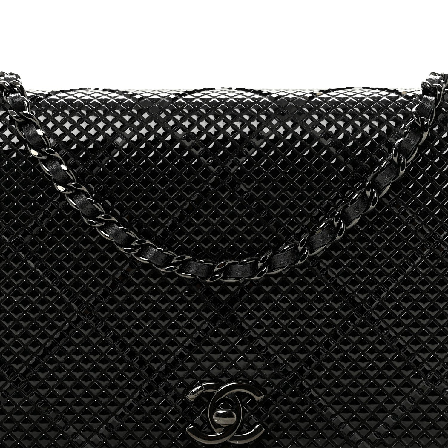 Chanel Lambskin Studded Wallet On Chain WOC Black 9 of 11