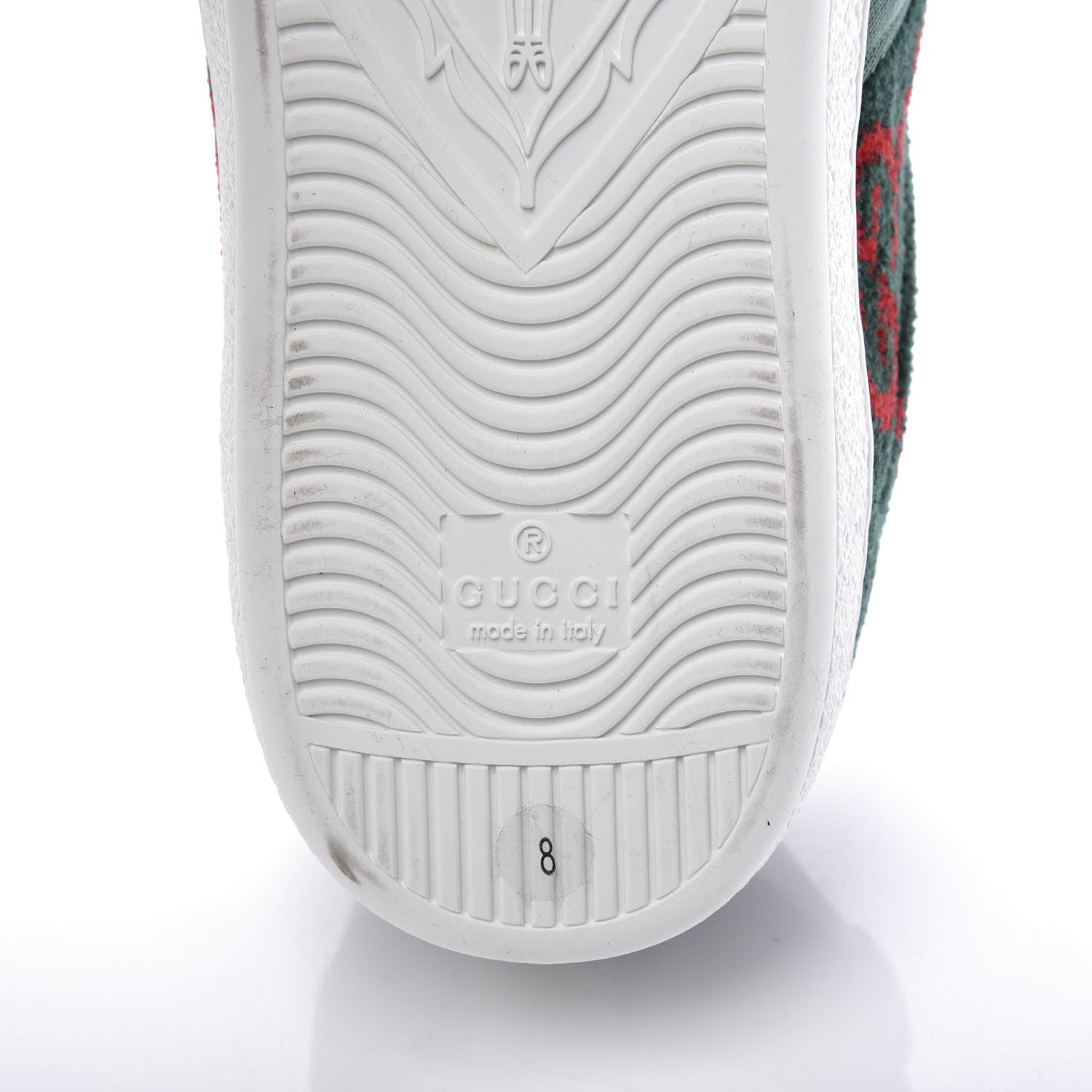 Gucci Covered Wool Big GG Monogram Mens Sneakers 8 Green Red 9 of 11