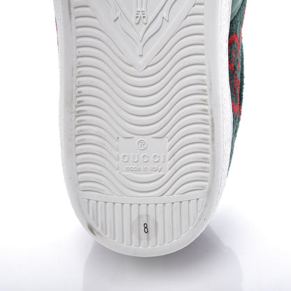 Gucci Covered Wool Big GG Monogram Mens Sneakers 8 Green Red 9 of 11