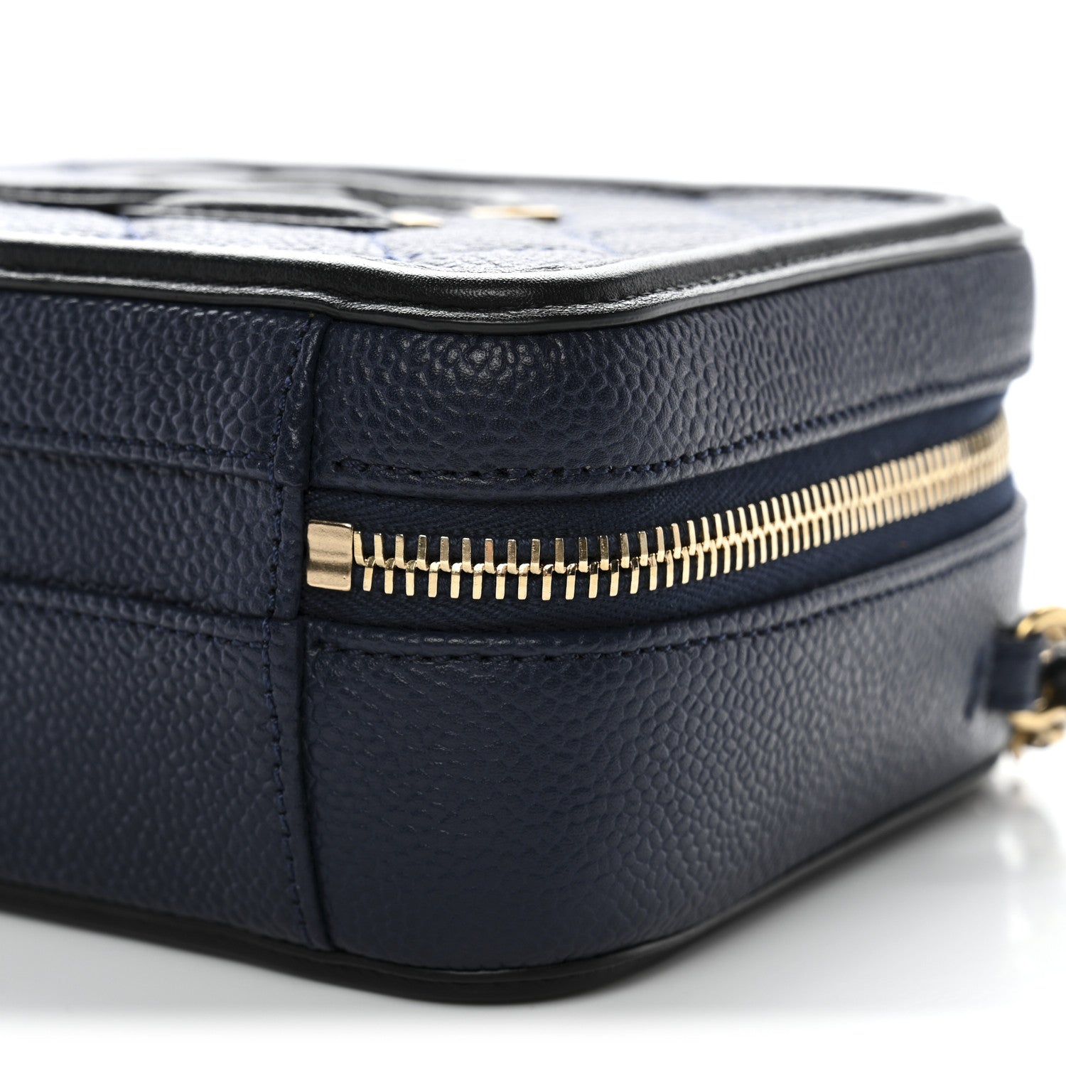 Chanel Caviar Quilted Small CC Filigree Vanity Case Navy Black 10 of 10
