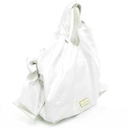 Valentino Garavani Patent Lacca Large Nuage Bow Hobo White 3 of 10