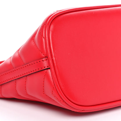 Gucci Calfskin Matelasse Chevron GG Marmont Sling Shoulder Bag Rosso 9 of 11