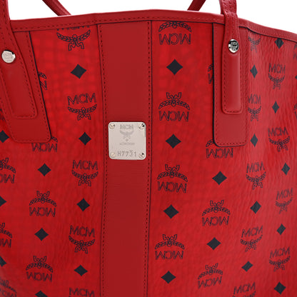 MCM Visetos Large Liz Reversible Shopper Tote Candy Red 10 of 16