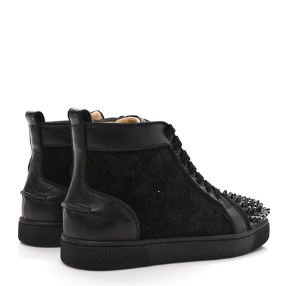 Christian Louboutin Suede Womens Louis Spikes Flat Sneakers 35 Black 4 of 8