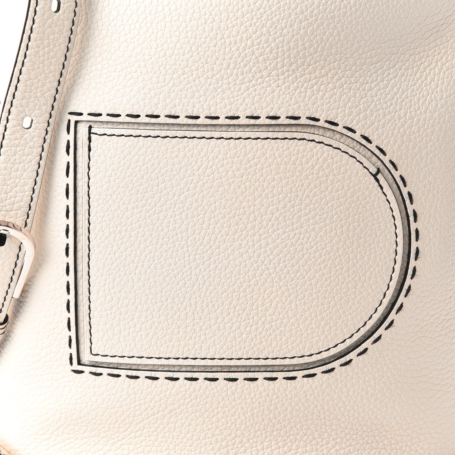 Delvaux Taurillon Pin Daily Surpique Bucket Ivory 9 of 9