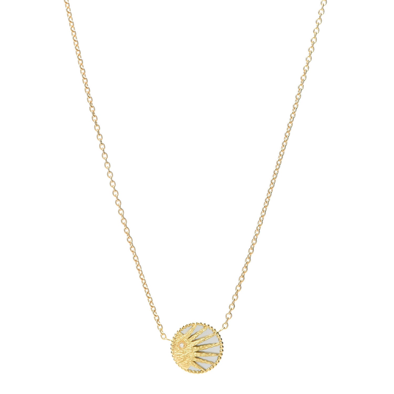 Christian Dior 18K Yellow White Gold Diamond Black Onyx Mother of Pearl Rose Celeste Pendant Necklace 1 of 8