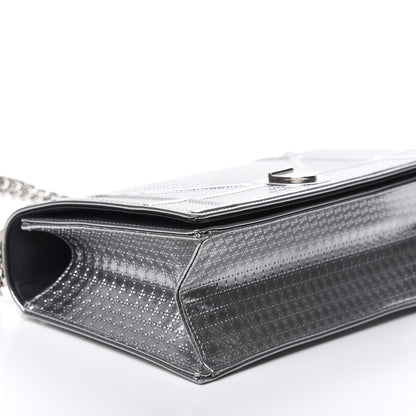 Christian Dior Metallic Patent Micro-Cannage Medium Diorama Flap Bag Silver 5 of 11