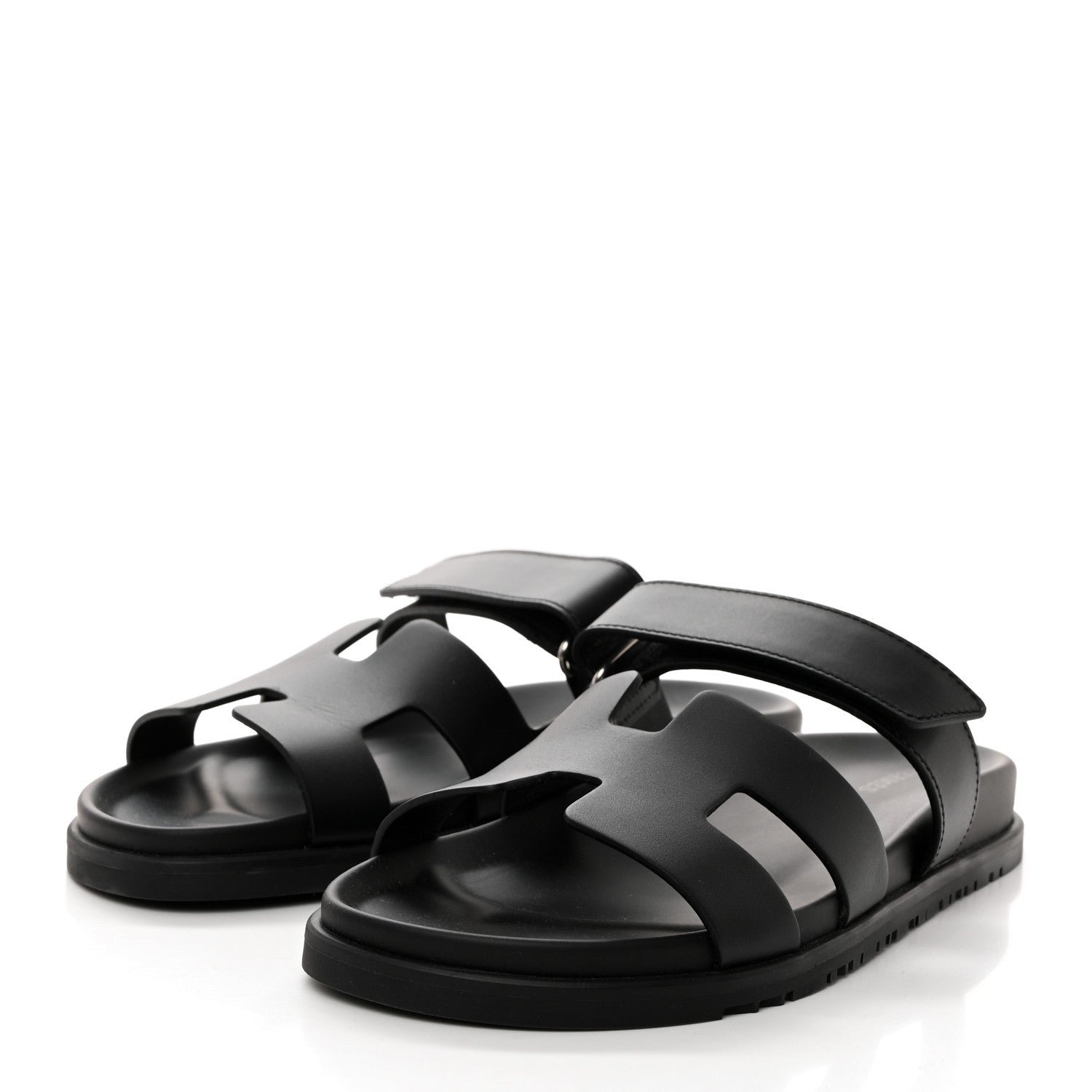 Hermes Calfskin Womens Chypre Sandals 41 Black 3 of 9