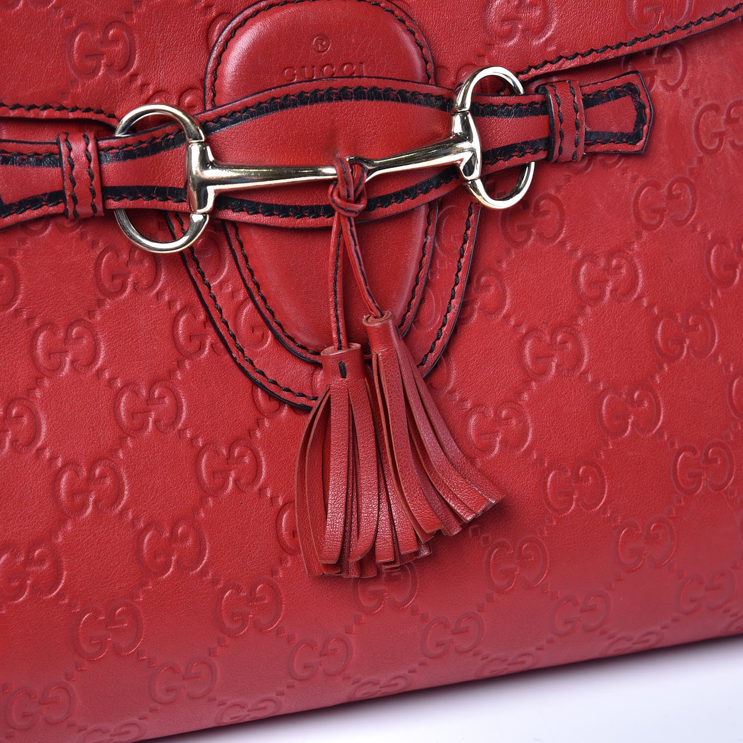 Gucci Guccissima Large Emily Chain Shoulder Bag Red 10 of 20