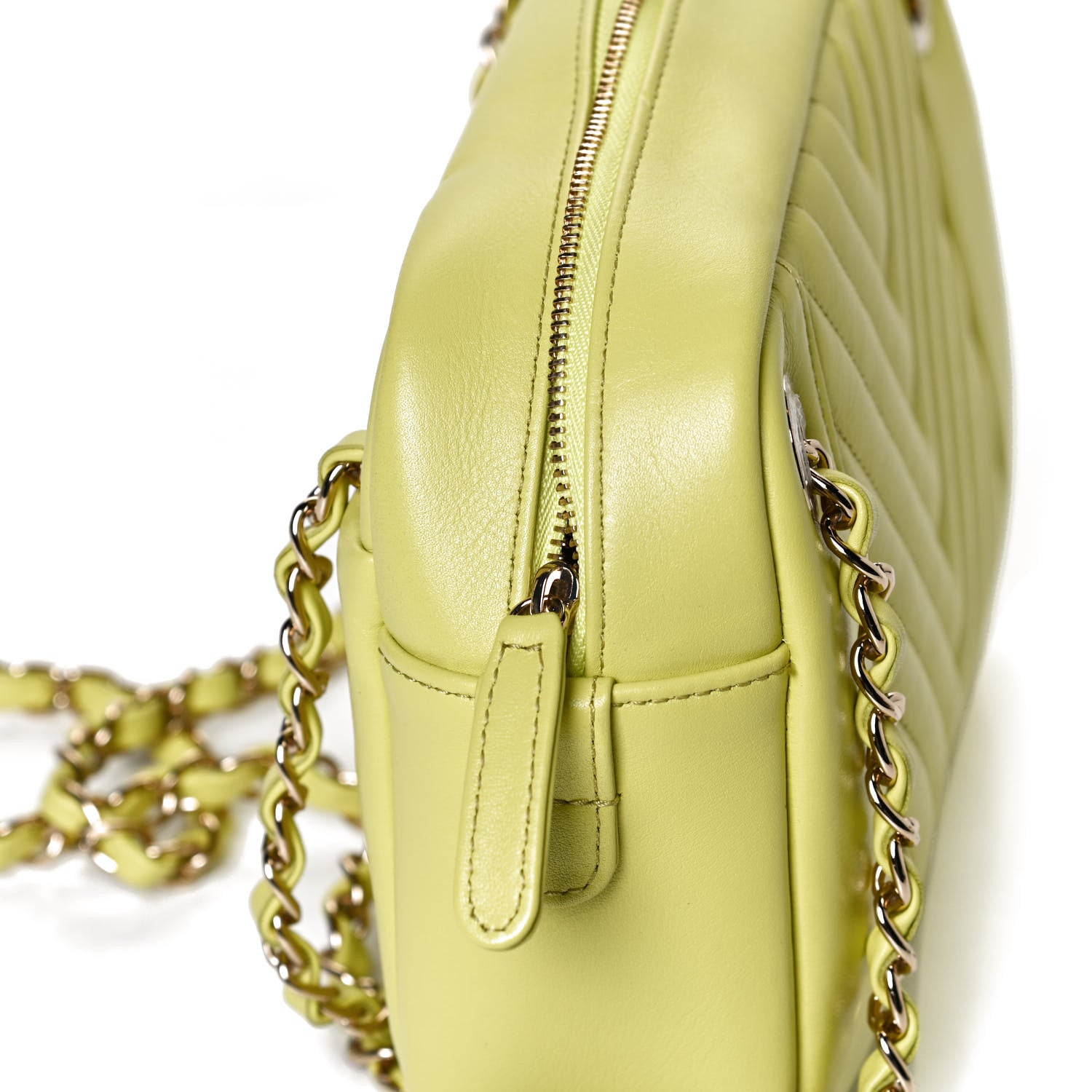 Chanel Calfskin Quilted Daily Chevron Camera Case Light Green 12 of 13