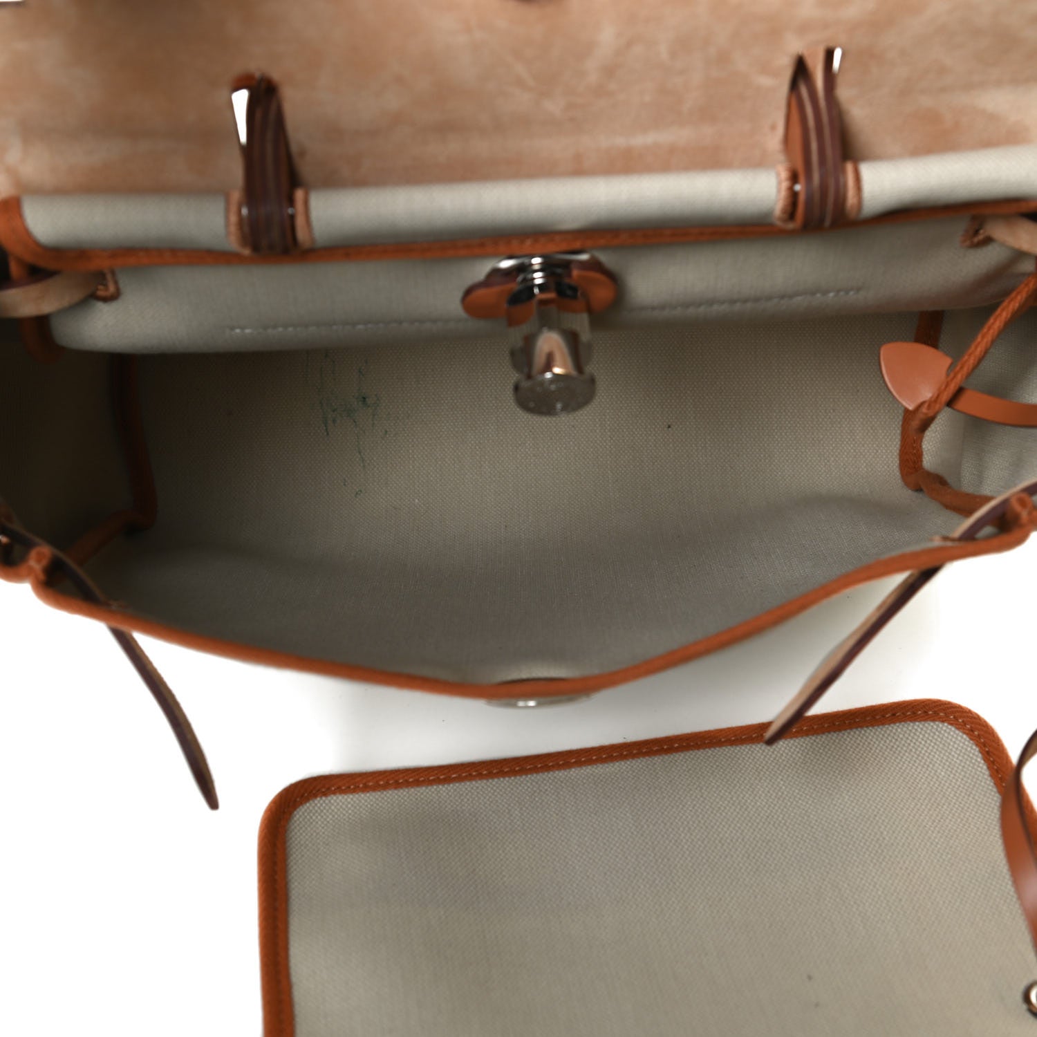 Hermes Vache Hunter Toile Herbag Zip 31 PM Trench Gold 4 of 16