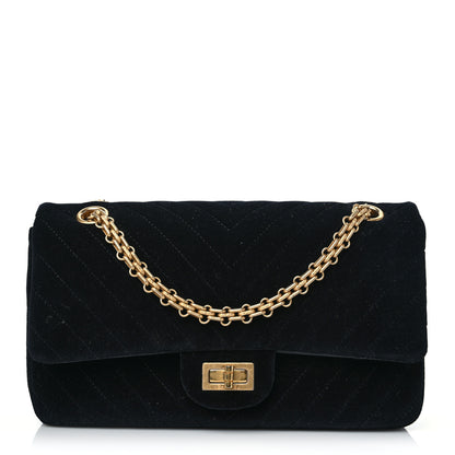 Chanel Velvet Chevron Quilted 2.55 Reissue 226 Flap Black 1 of 8