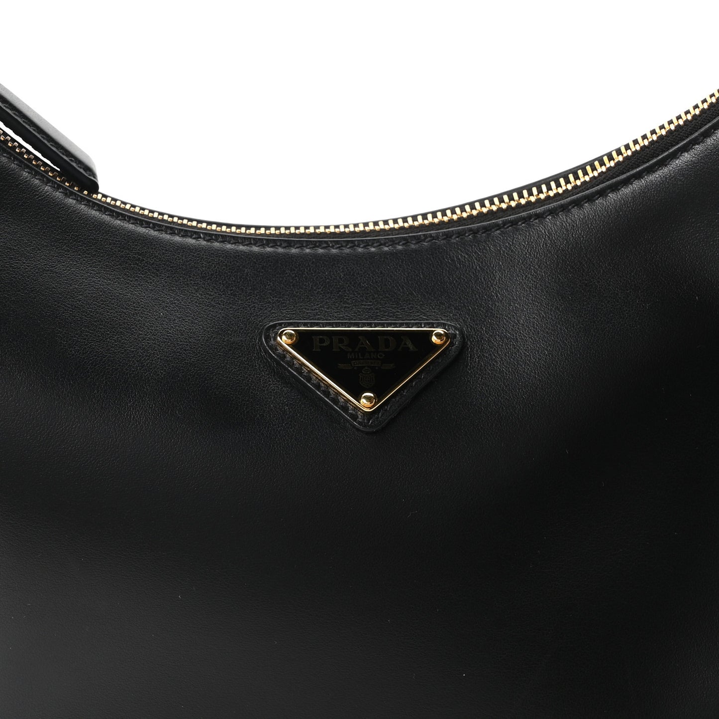 Soft Calfskin Arque Shoulder Bag Black