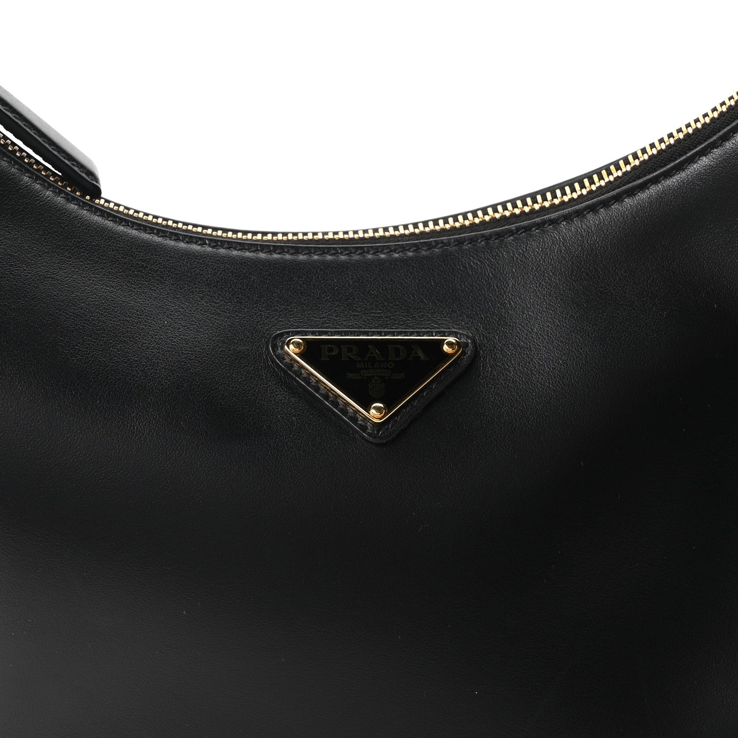 Prada Soft Calfskin Arque Shoulder Bag Black 8 of 10