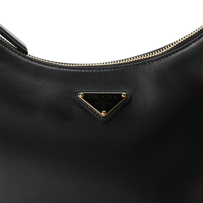 Prada Soft Calfskin Arque Shoulder Bag Black 8 of 10