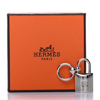 Hermes Palladium Mini Loop Charms Cadenas Scarf Ring Silver 5 of 5