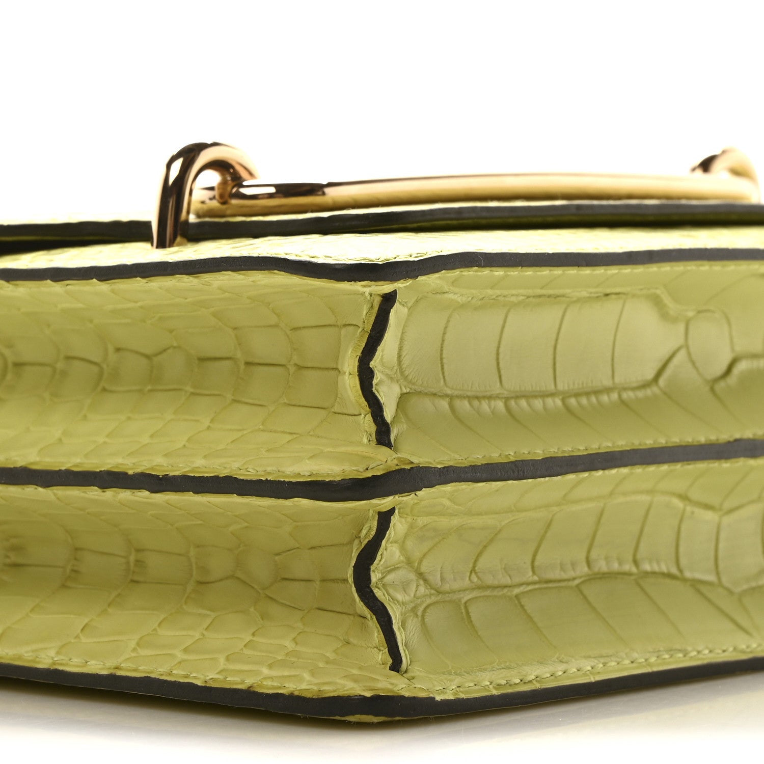 Hermes Matte Alligator Mini Sac Roulis Jaune Bourgeon 9 of 10