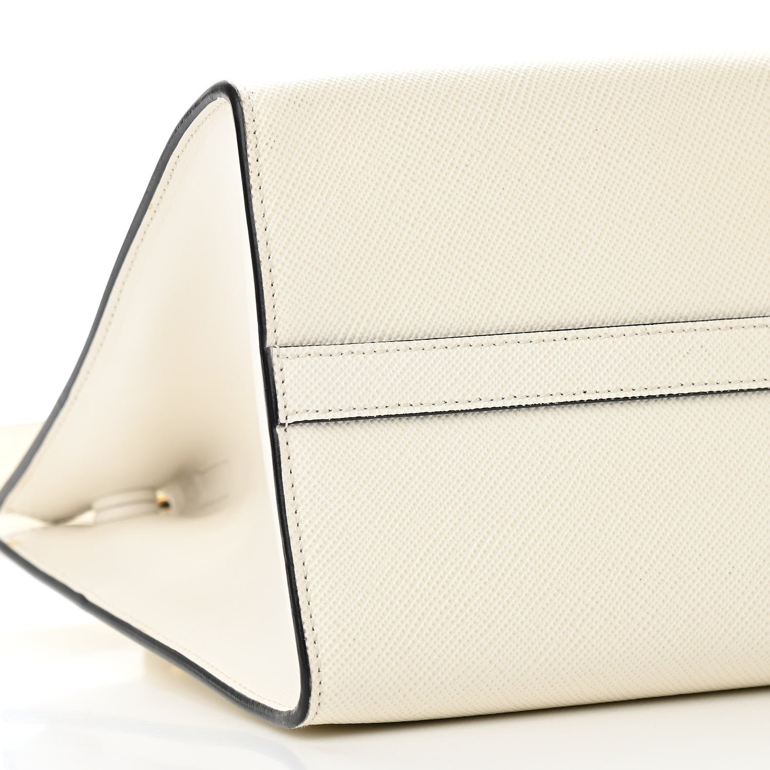 Prada Saffiano Cuir Calfskin Medium Monochrome Top Handle Tote White 7 of 9