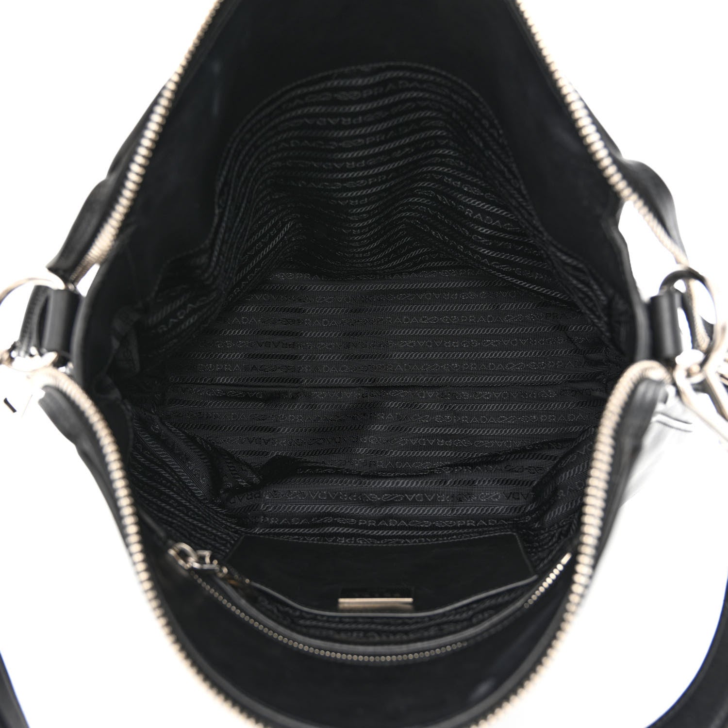 Prada Soft Calf Side Zip Hobo Black 5 of 15