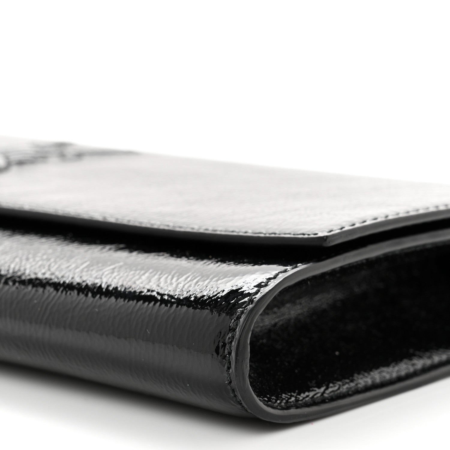 Saint Laurent Textured Patent Monogram Belle De Jour Clutch Black 9 of 11