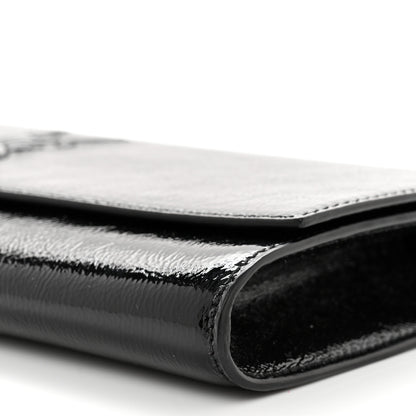 Saint Laurent Textured Patent Monogram Belle De Jour Clutch Black 9 of 11