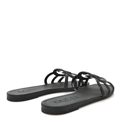 Gucci Rubber Womens Interlocking G Slide Sandals  36 Black 5 of 9