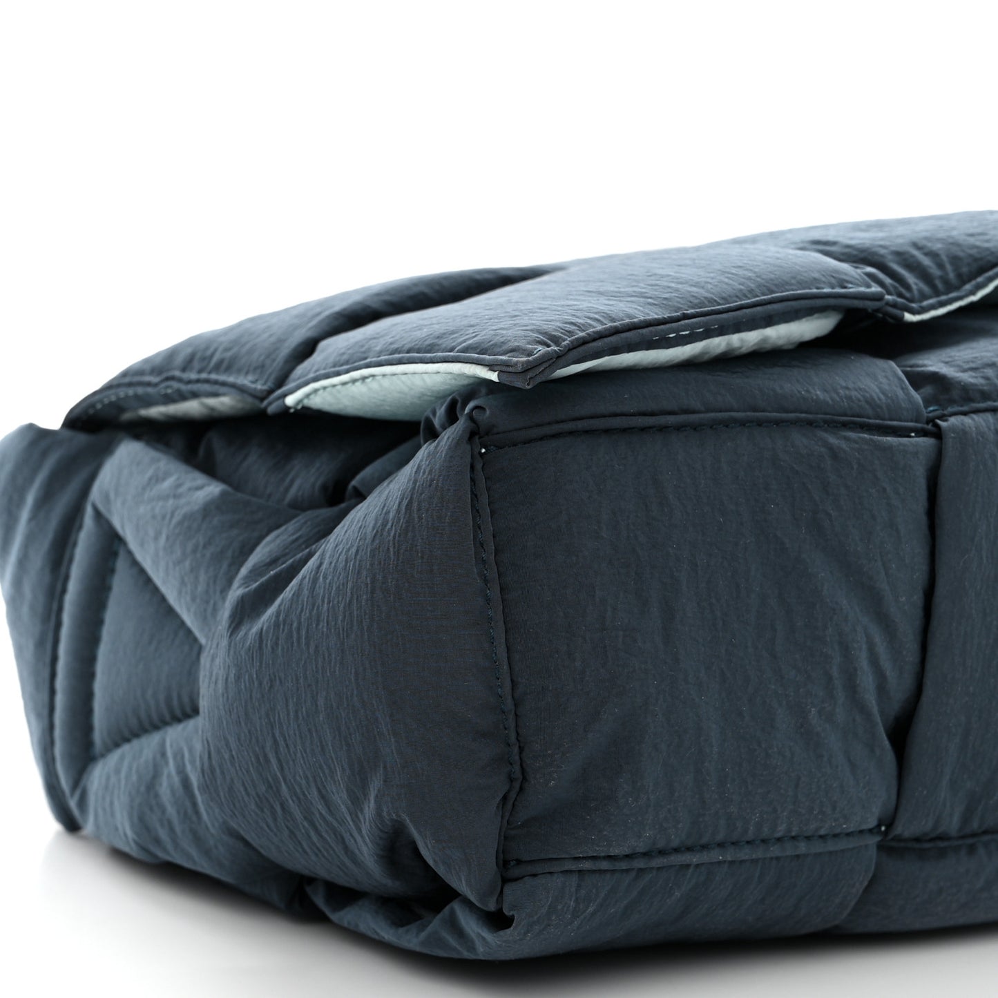 Nylon Intrecciato Padded Tech Cassette Bag Deep Blue Pale Blue