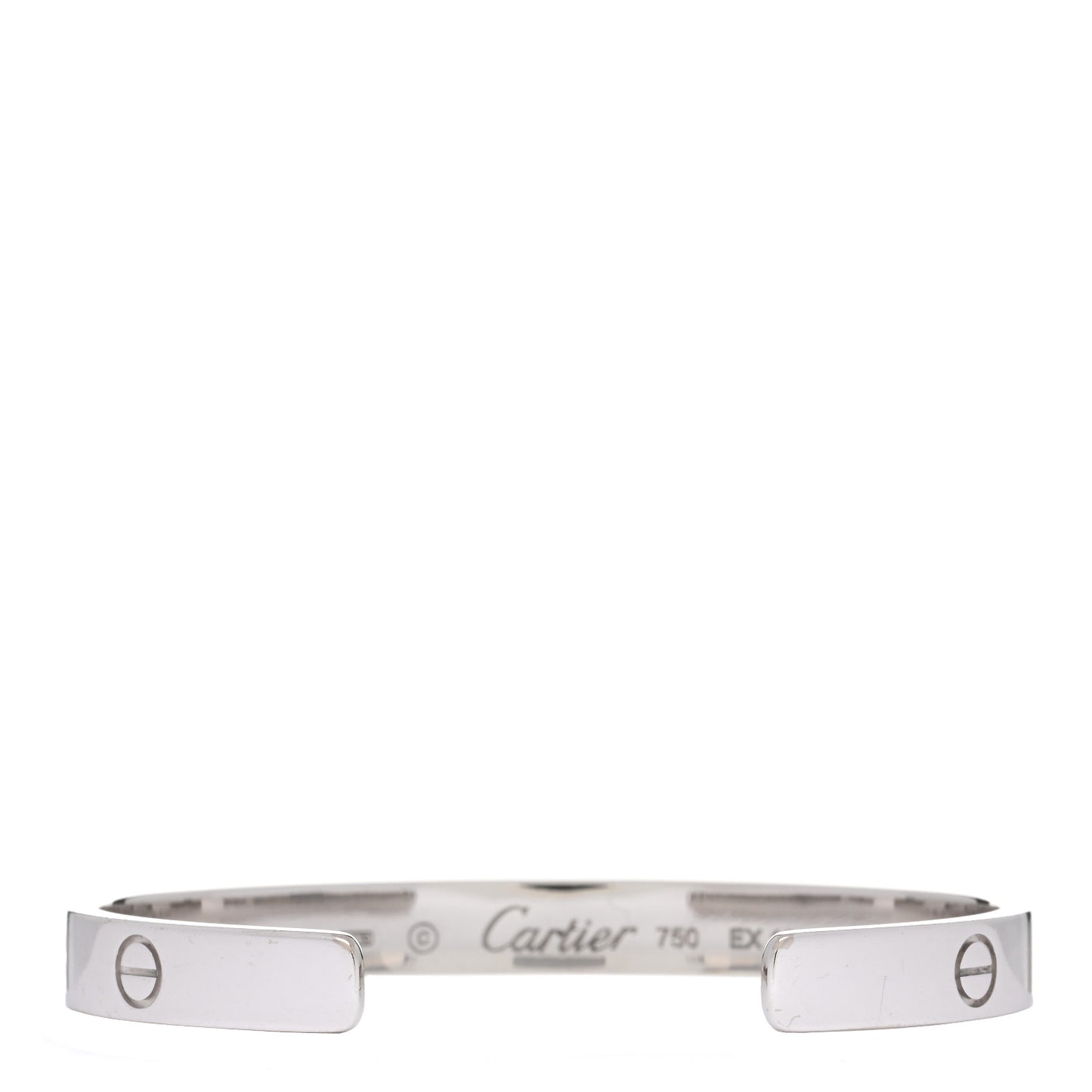 18K White Gold LOVE Cuff Bracelet 16
